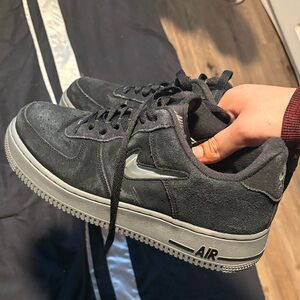 Nike Suede Low-Top Sneakers - Black with Gray Sole